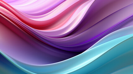 Obraz premium Mint Lilac wave stripes. Bright Colorful background. Generative Ai