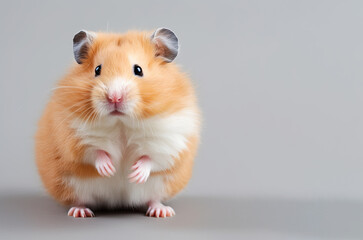Cute Hamster looking at camera, front view