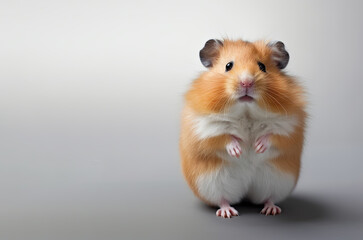 Cute Hamster looking at camera, front view