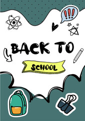 Naklejka premium BACK TO SCHOOL POSTER 
