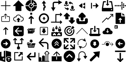 Huge Set Of Arrow Icons Set Isolated Vector Pictograms Draw, Skip, Exit, Infographic Symbol Isolated On White Background