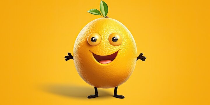 a cartoon emoji figure representing the lemon fruit