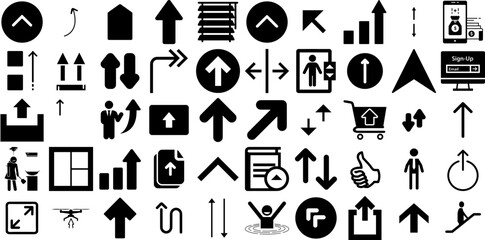 Huge Set Of Up Icons Collection Flat Simple Web Icon Finance, Icon, Yes, Symbol Elements Vector Illustration