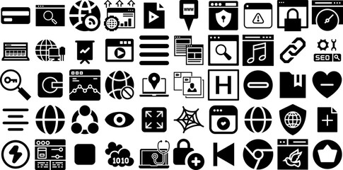 Big Set Of Web Icons Bundle Linear Vector Silhouettes Mark, Court, Silhouette, People Clip Art For Computer And Mobile - obrazy, fototapety, plakaty
