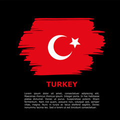 Türkiye Flag with brush abstract Concept. Independence day background.
