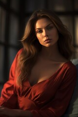 Naklejka premium Business woman in an outfit. Created with Generative Ai technology.