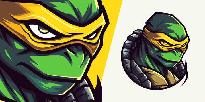 Dynamic Ninja Turtle Logo: Eye-catching Illustration for Competitive Sports and E-Sports