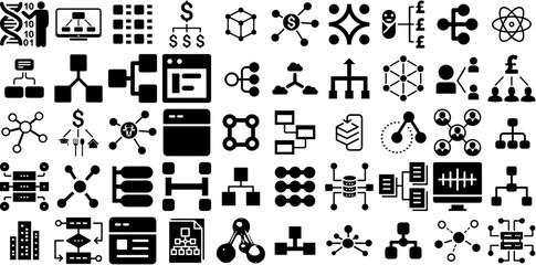 Mega Collection Of Structure Icons Collection Hand-Drawn Linear Modern Web Icon Icon, Scientific, Accessibility, Business Logotype Isolated On Transparent Background - obrazy, fototapety, plakaty