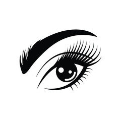 black eyelash icon design template vector