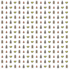 クワガタとカブトムシのイラスト　カラー　背景素材