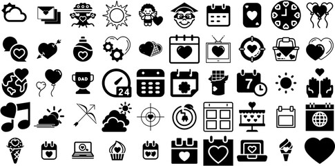 Mega Set Of Day Icons Bundle Flat Modern Symbols Icon, Symbol, Nubes, Trowel Symbol Isolated On Transparent Background