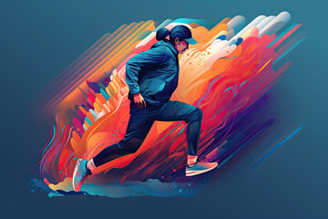 Obraz na płótnie Canvas Running to Victory: Action-Packed Sports Shoe Illustration