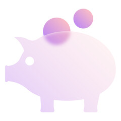 Piggy Bank Glassmorphism UI Icon Sign and Symbol Design Illustrator Png Svg