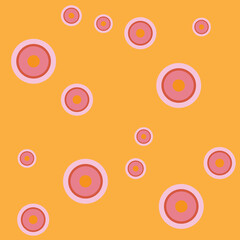 pink circle orange background seamless pattern