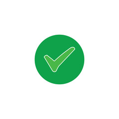 check mark green circle icon design template