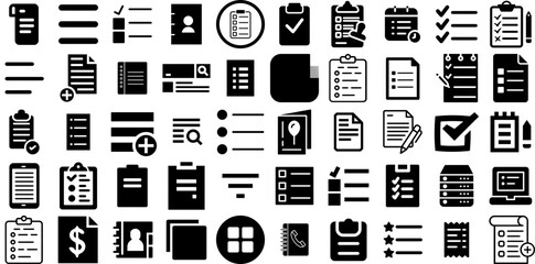 Huge Set Of List Icons Collection Isolated Concept Elements Magnifier, Pointer, Icon, Product Symbols Isolated On Transparent Background - obrazy, fototapety, plakaty
