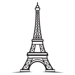 Fototapeta na wymiar Eiffel tower isolated vector illustration, easy to edit and modify.