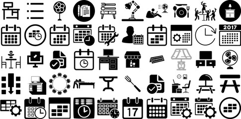 Huge Collection Of Table Icons Set Linear Modern Silhouettes Picnic, Business, Wood, Icon Clip Art Isolated On Transparent Background