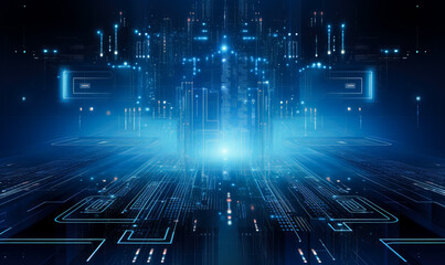 Futuristic technologic digital technology concept background, in the style of digital, technocore, digital decadence wallpaper. 