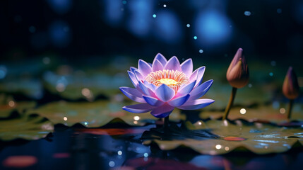 water lily in the pond HD 8K wallpaper Stock Photographic Image