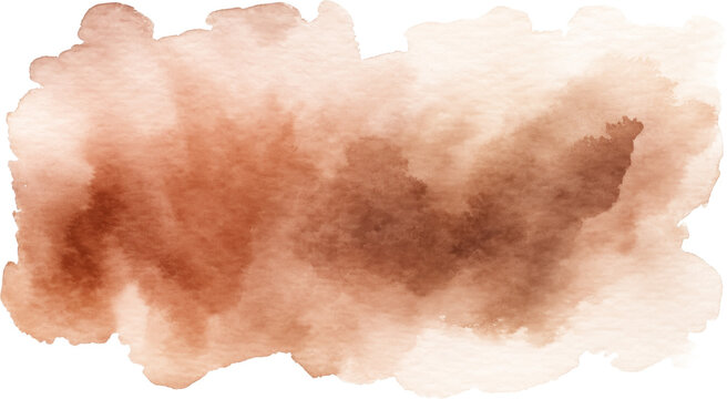 Watercolor brown stain, transparent background