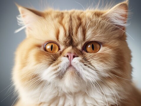Close up photo of an Exotic Shorthair Cat (Generative AI)