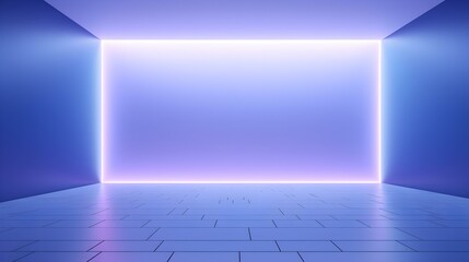 Empty geometrical Room in Periwinkle Colors with beautiful Lighting. Futuristic Background for Product Presentation.