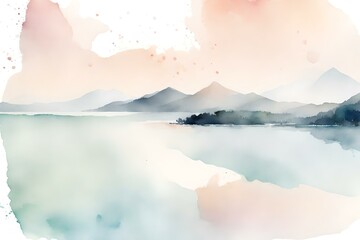 A Watercolor effect for a soft and dreamy Landscape Generative AI