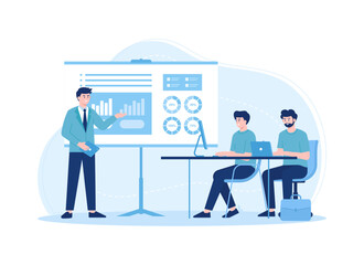 People on business training trending concept flat illustration