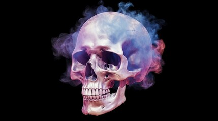 Through the cloud, a human skull may be seen. made using generative AI tools
