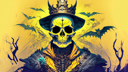 The dead's king!
Yellow Backgrounds, with fantasy theme