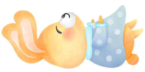 Sweet dreams bunny. A bunny in warm colors wearing pajamas at night.