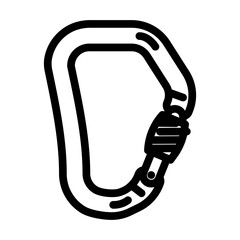 locking carabiner mountaineering adventure line icon vector. locking carabiner mountaineering adventure sign. isolated contour symbol black illustration
