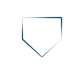 Baseball Home Plate Vector Icon. Vector Template Design. Silhouette. Playing. Home base. Sport. Diamond Baseball
