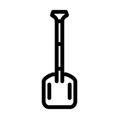snow shovel mountaineering adventure line icon vector. snow shovel mountaineering adventure sign. isolated contour symbol black illustration