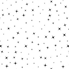 Star seamless pattern. Bright sparkles firework symbols background.