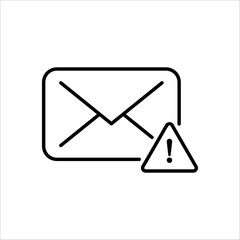 spam alert email warning single isolated on white background - obrazy, fototapety, plakaty