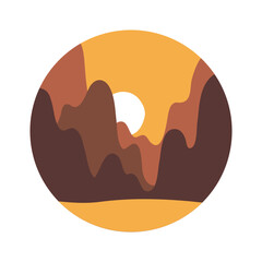 Abstract round doodle highlight Cover backgrounds. Various landscape nature, earth ecology conservation. Circle icons for social media stories and bloggers