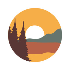 Abstract round doodle highlight Cover backgrounds. Various landscape nature, earth ecology conservation. Circle icons for social media stories and bloggers