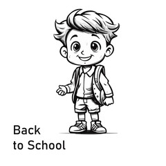 student boy character back to school vector illustration