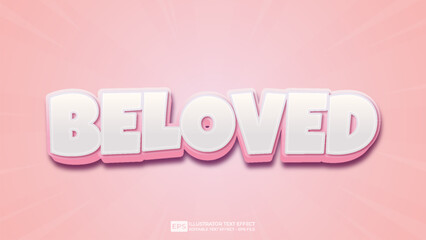 Vector text effect font with soft color background. 