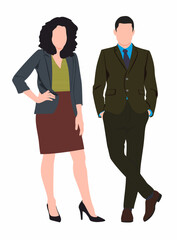 Pair of businessman and woman