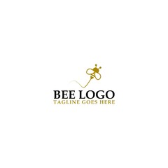 Honey Bee logo design template isolated on white background