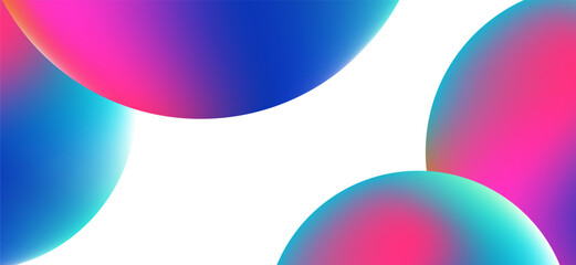 Multicolored abstract background design. Fluid gradient circle shapes composition. Futuristic design landing page, cover, banner, ads, social media, presentation concept.