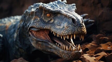 Fototapeta premium close up of a dinosaur velociraptor