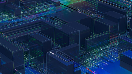 Abstract technology background. Electronic equipment. 3d render.