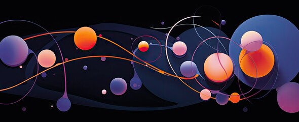 colorful circles, spheres, and swirls abstract background Generative AI