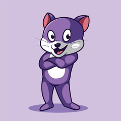 Cute cat standing cartoon flat and simple vector illustration