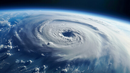 宇宙から見た猛烈な台風 - obrazy, fototapety, plakaty