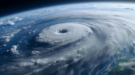 宇宙から見た猛烈な台風
